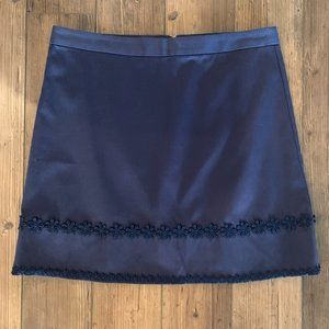 Navy Draper James Skirt with Floral Detail